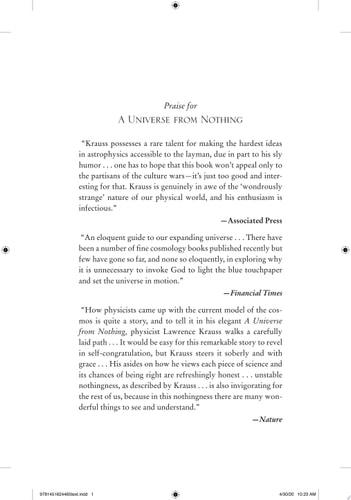 A universe from nothing : why there is something rather than nothing cover