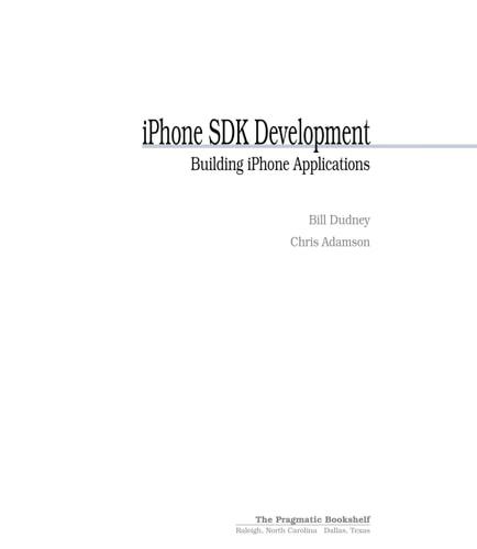 iPhone SDK development cover