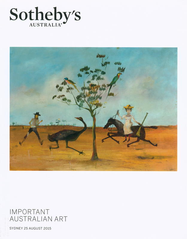Important Australian art : auction in Sydney, 25 August 2015 / Sotheby's Australia cover