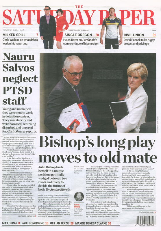 The Saturday paper : February 14-20, 2015, no. 47 cover