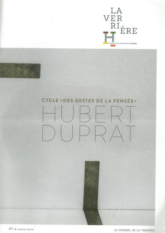 Journal de la Verriere, no. 4 : Hubert Duprat : cycle 'des gestes de la pensee' cover