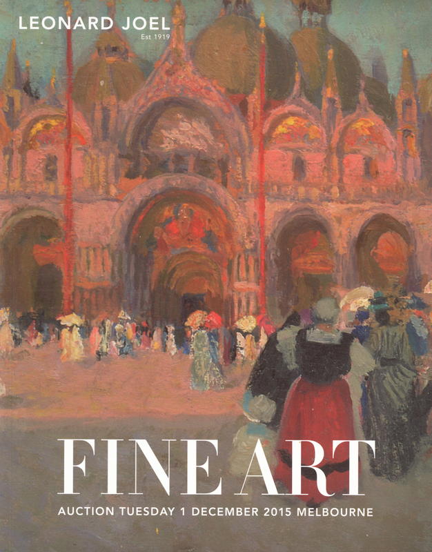 Fine art auction : Tuesday 1 December 2015 at 6.30pm, Melbourne / Leonard Joel cover