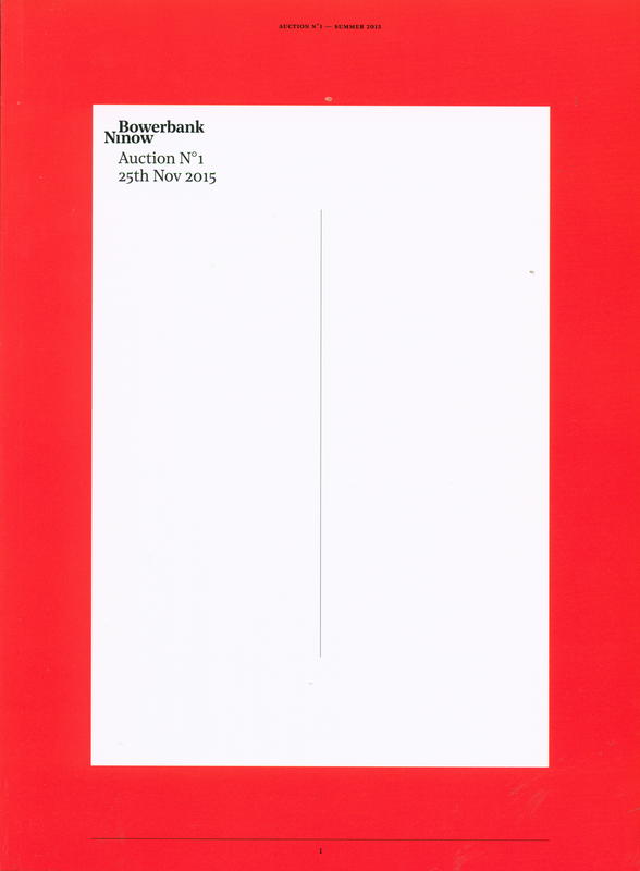 Bowerbank Ninow : auction no. 1, 25 November 2015 cover