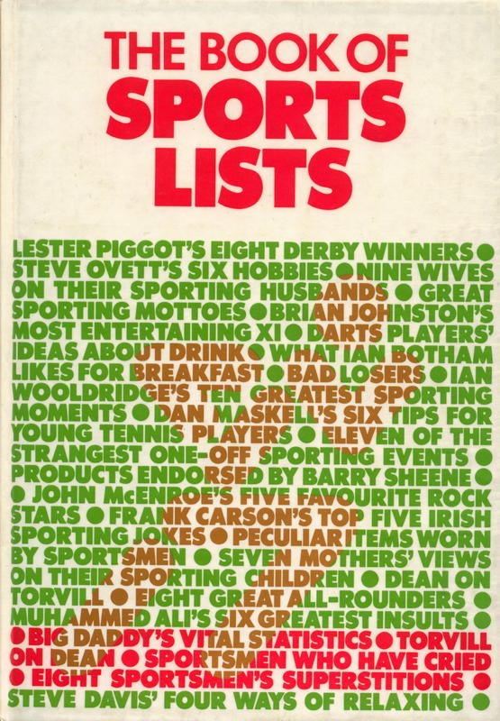 The book of sports lists / Craig and David Brown cover