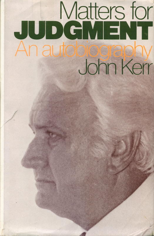 Matters for judgement : an autobiography / John Kerr cover
