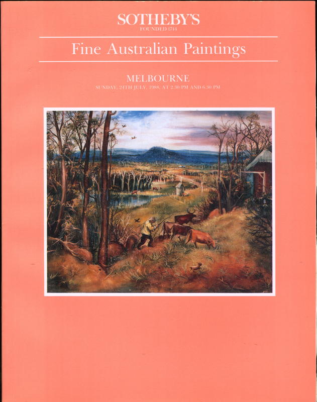 Fine Australian paintings, books, sculpture & photographs, including the important Holtermann Collection : [Sunday 24th July 1988] / Sotheby's Australia cover