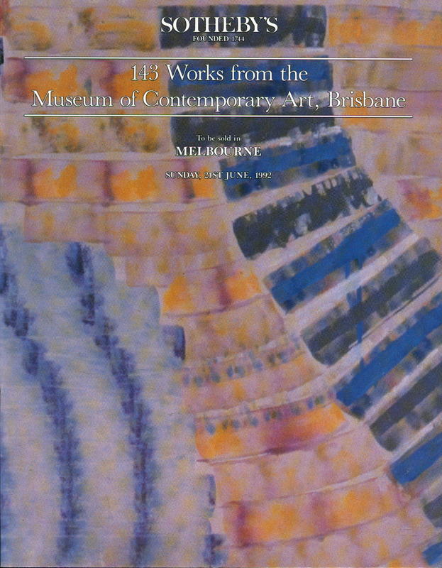 143 works from the Museum of Contemporary Art, Brisbane : [Sunday, 21st June 1992] / Sotheby's Australia cover