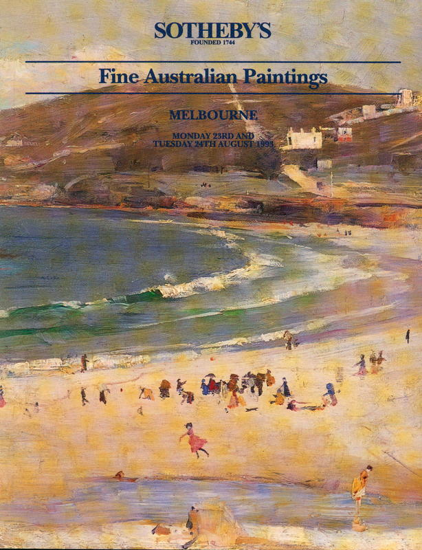 Fine Australian paintings including European paintings, drawings, prints and sculpture : [Monday, 23rd August 1993] / Sotheby's Australia cover
