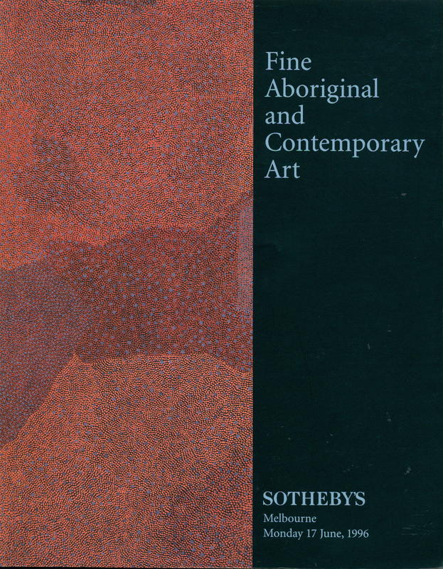 Fine Aboriginal and contemporary art : auction, Monday 17 June 1996 at 6.30 pm / Sotheby's cover