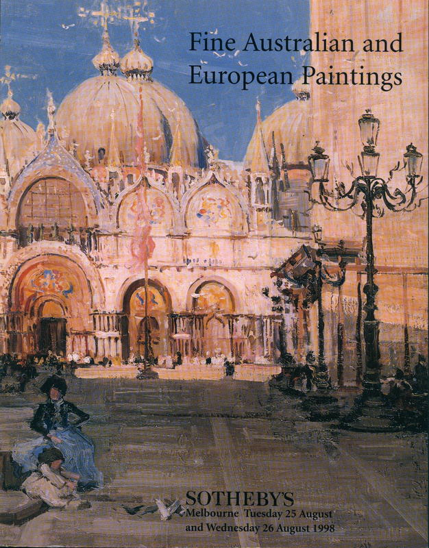 Fine Australian and European paintings, drawings, prints and sculpture : [auction, Tuesday 25 and Wednesday 26 August 1998] / Sotheby's cover