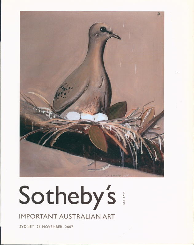 Important Australian art, including selected international works : Sydney, Monday, November 26 2007 at 6.30 pm / Sotheby's cover