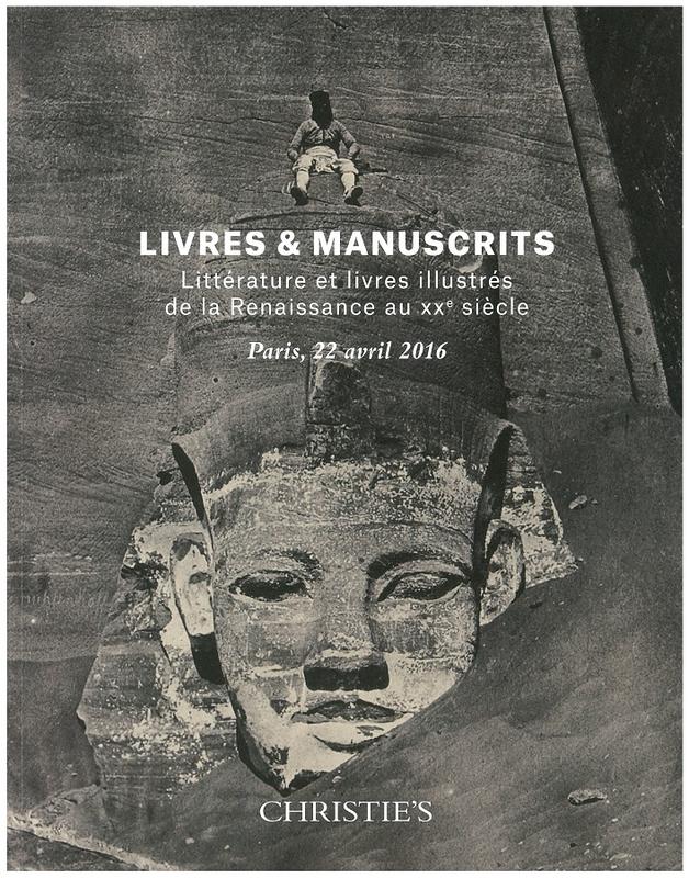Livres et manuscits : litterature et livres illustres de la Renaissance au XXe siecle : Avril 22 2016 / Christie's cover