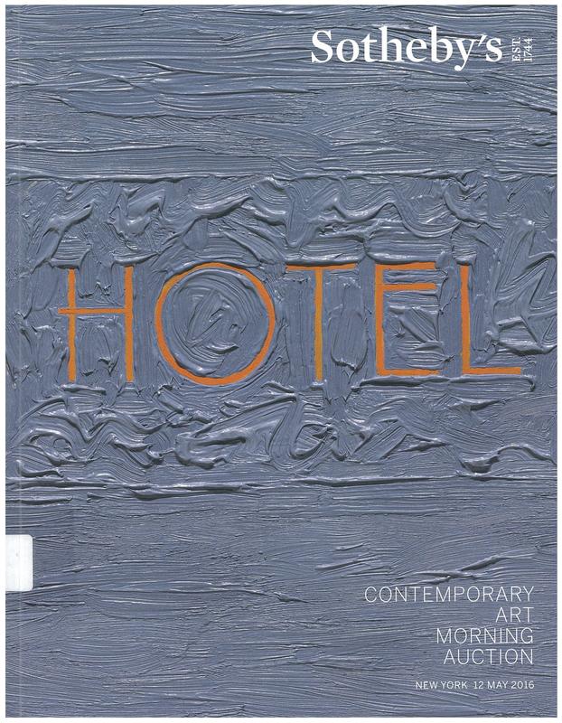 Contemporary art morning auction : auction in New York, 12 May 2016 / Sotheby's cover