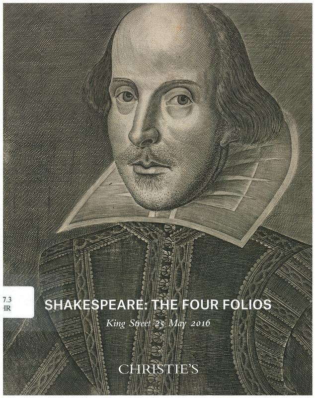Shakespeare : the four folios : Wednesday 25 May 2016 / Christie's cover
