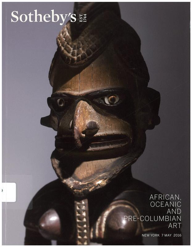African, Oceanic and Pre-Columbian art : auction in New York, 7 May 2016 / Sotheby's cover