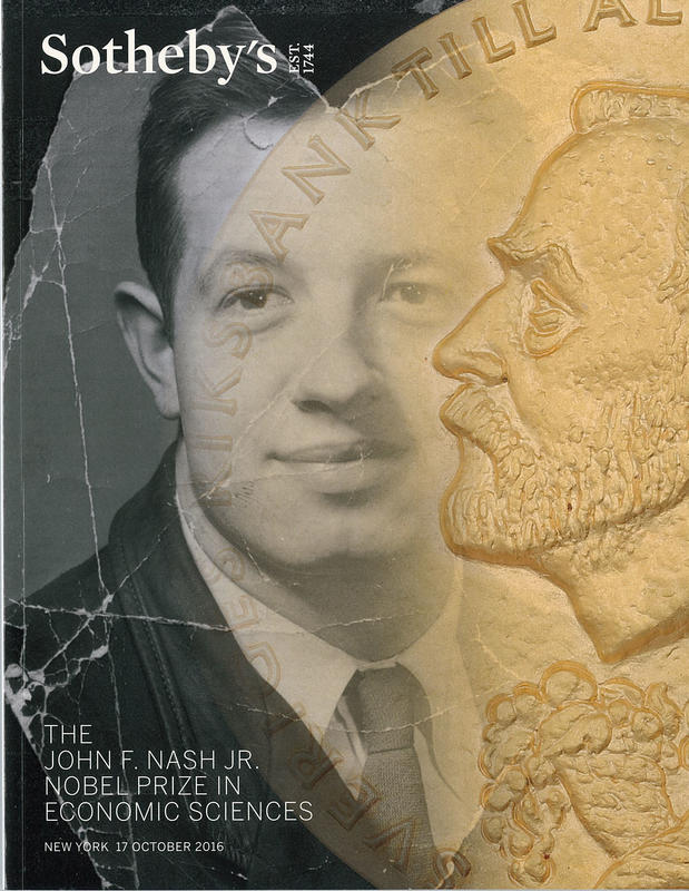 The John F. Nash Jr. Nobel Prize in economic sciences : auction in New York, 17 October 2016 / Sotheby's cover