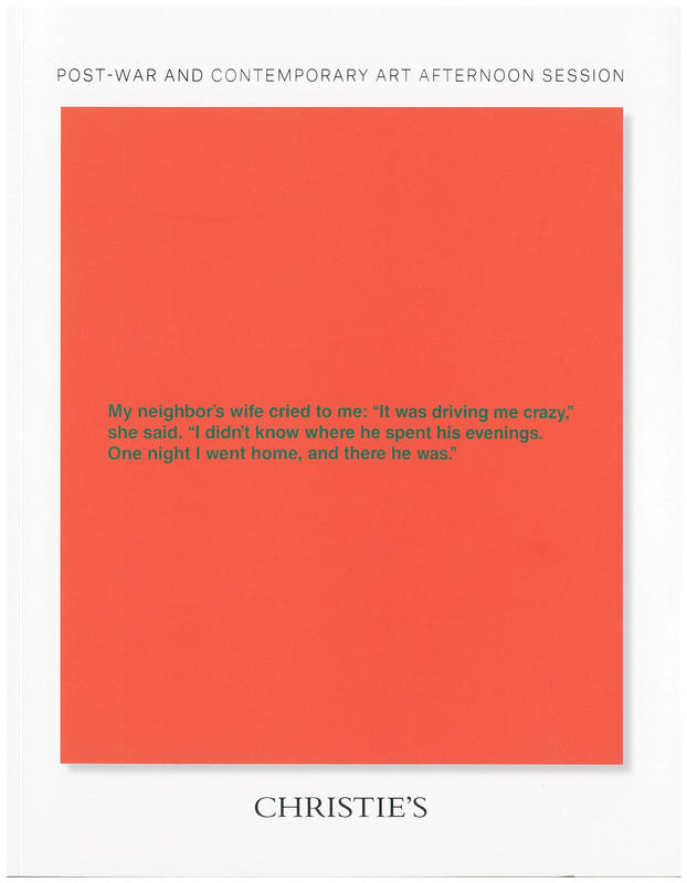 Post-war and contemporary art afternoon session : Wednesday 16 November 2016 / Christie's cover