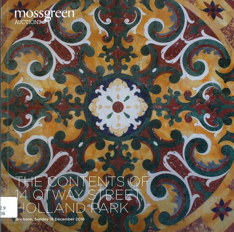 The contents of 14 Otway Street, Holland Park : Brisbane, Sunday 18 December 2016 / Mossgreen Auctions cover