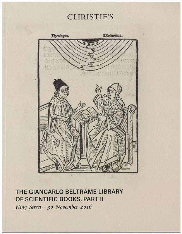 The Giancarlo Beltrame library of scientific books, part II : Wednesday 30 November 2016 / Christie's cover