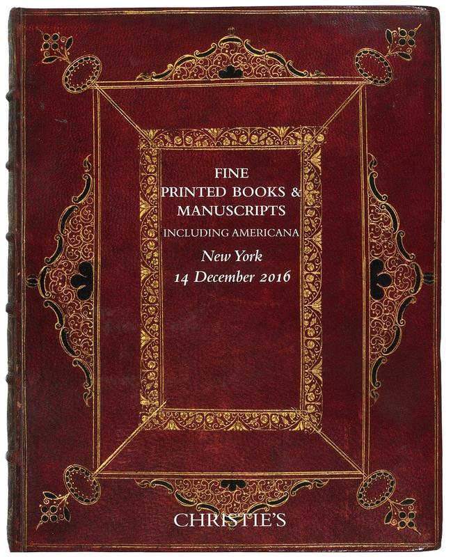 Fine printed books & manuscripts : Wednesday 14 December 2016 / Christie's cover