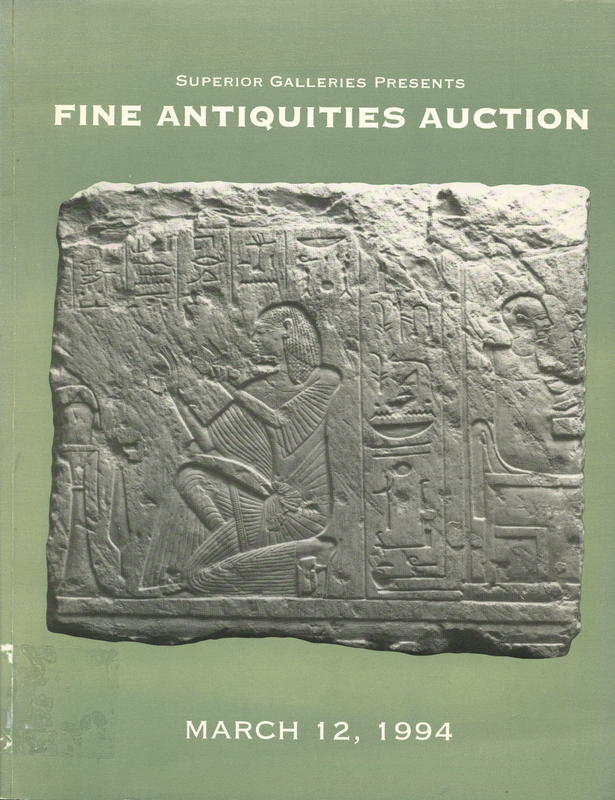 Fine antiquities auction : March 12, 1994 / Superior Auction Galleries cover