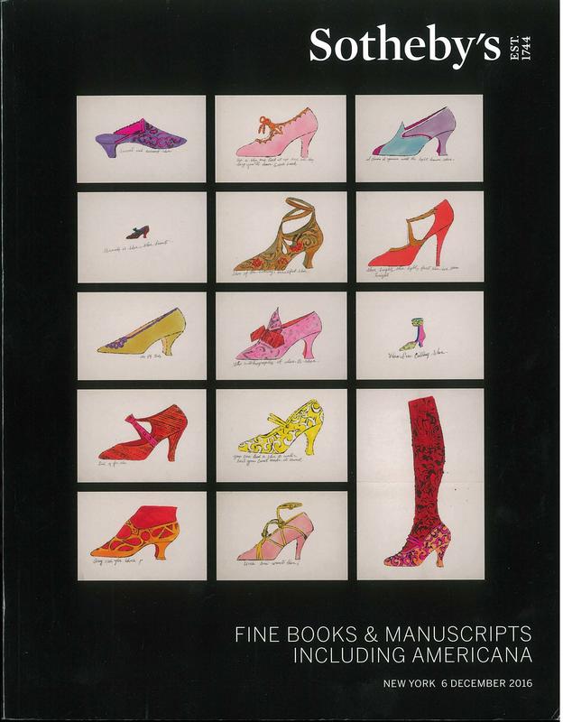 Fine books and manuscripts including Americana : auction in New York, 6 December 2016 / Sotheby's cover