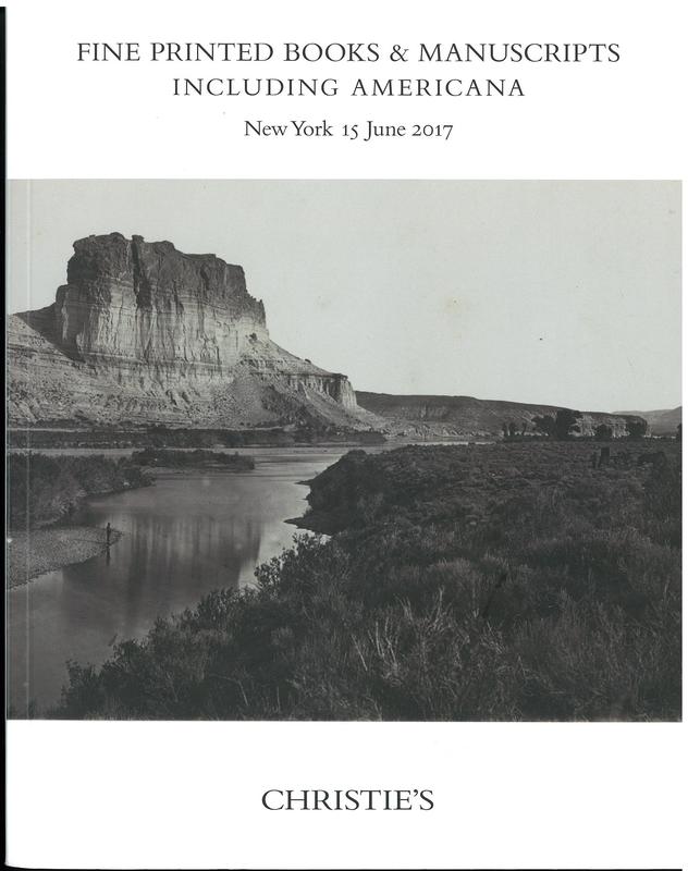 Fine printed books and manuscripts including Americana : Thursday 15 June 2017 / Christie's cover