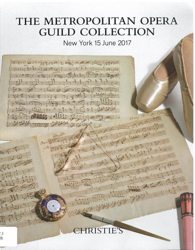 The Metropolitan Opera Guild Collection : Thursday 15 June 2017 / Christie's cover