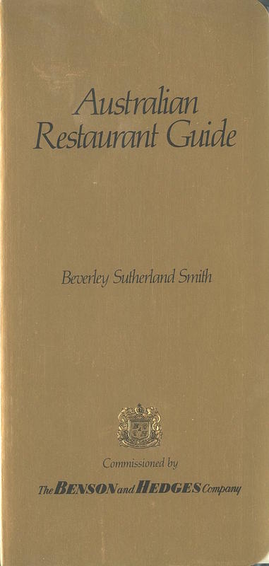 Australian restaurant guide /​ Beverley Sutherland Smith ; with wine list ratings by Robin Bradley cover