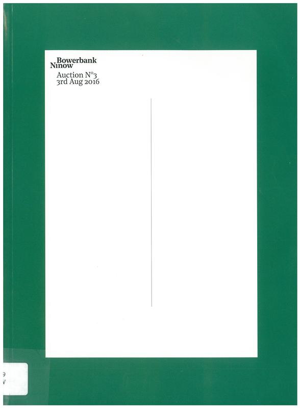 Bowerbank Ninow : auction no. 3, 3rd August 2016 cover