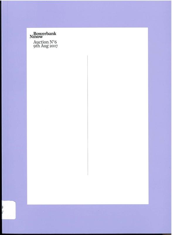 Bowerbank Ninow : auction no. 6, 9th Aug 2017 cover