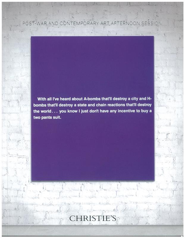 Post-war and contemporary art : afternoon session, Thursday 16 November 2017 / Christie's cover