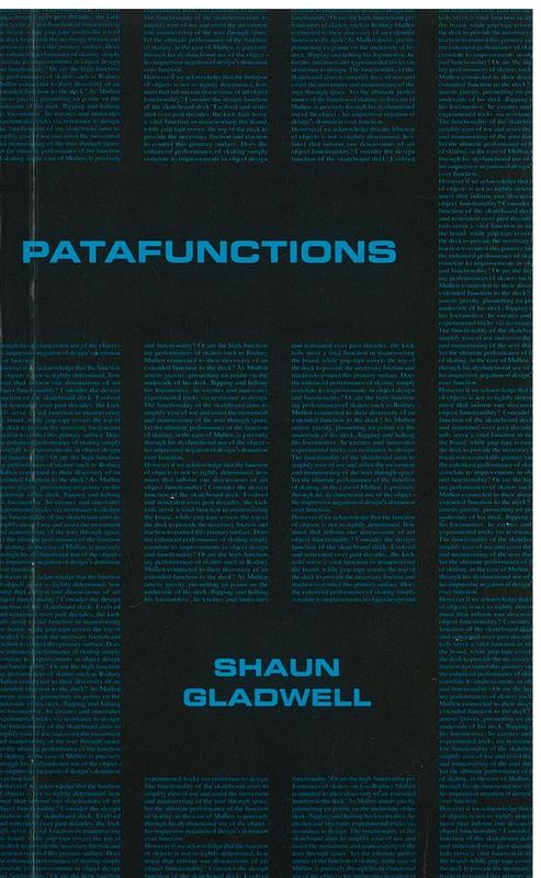 Patafunctions /​ Shaun Gladwell ; with contributions by Denise Thwaites and Kit Messham-Muir ; translated by Paul Patton cover