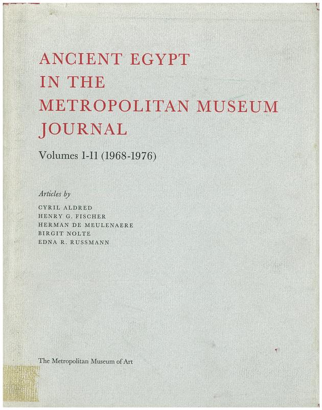 Ancient Egypt in the Metropolitan Museum Journal cover