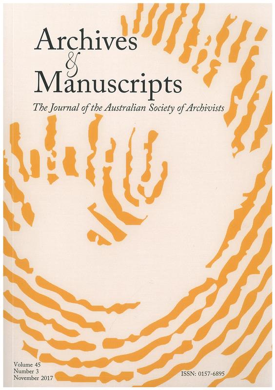 Archives and manuscripts : the journal of the Australian Society of Archivists cover