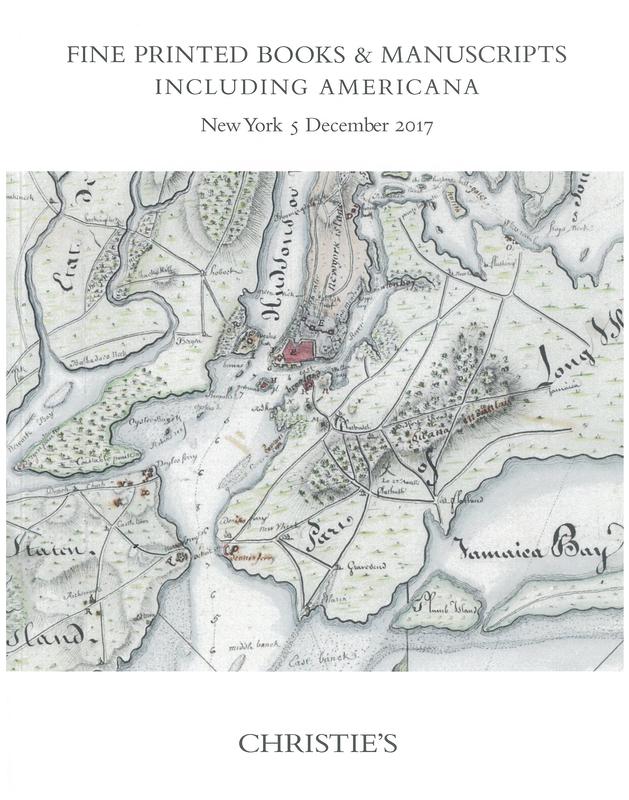 Fine printed books and manuscripts including Americana : Tuesday 5 December 2017 / Christie's cover