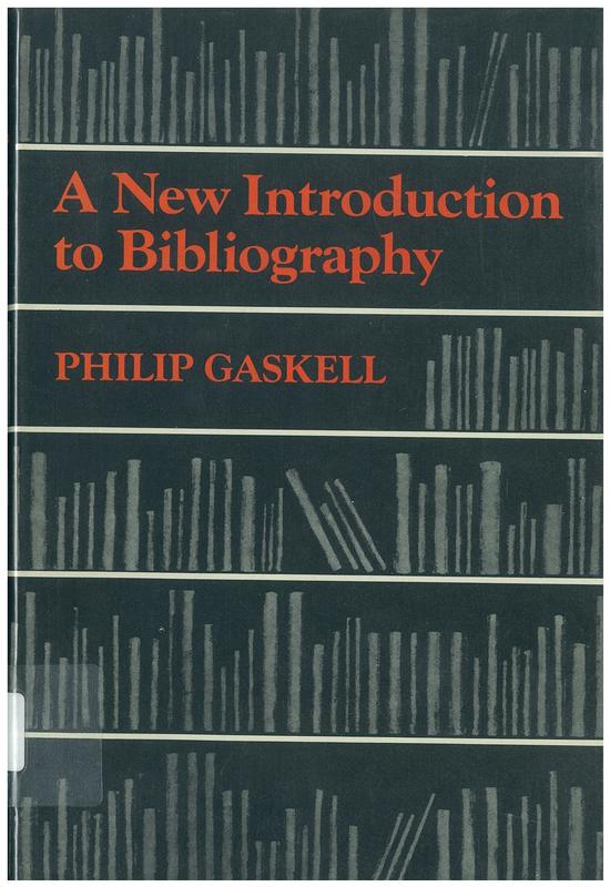 A new introduction to bibliography / by Philip Gaskell cover