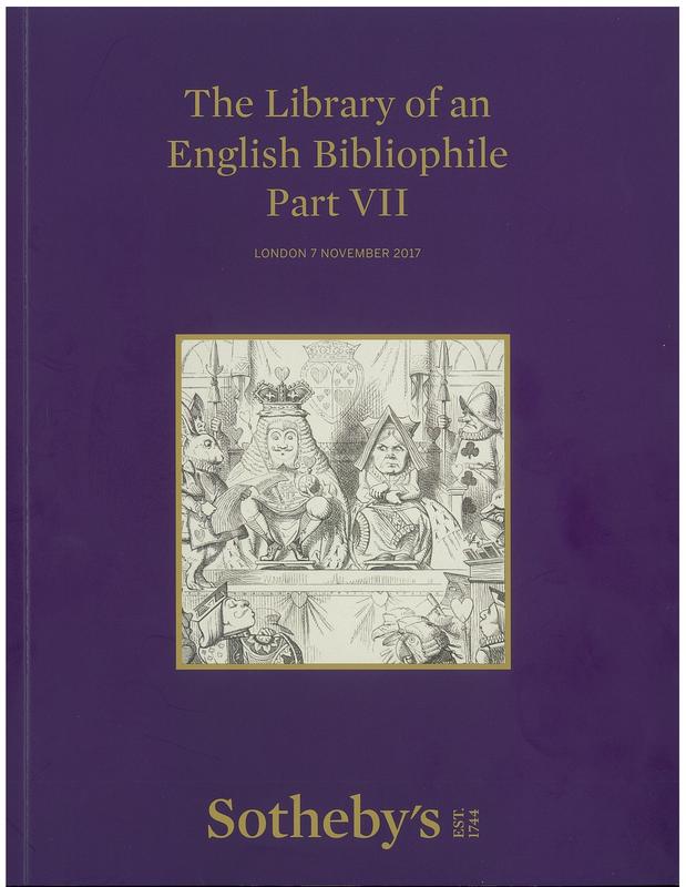 The library of an English bibliophile part VII : auction in London, 7 November 2017 / Sotheby's cover