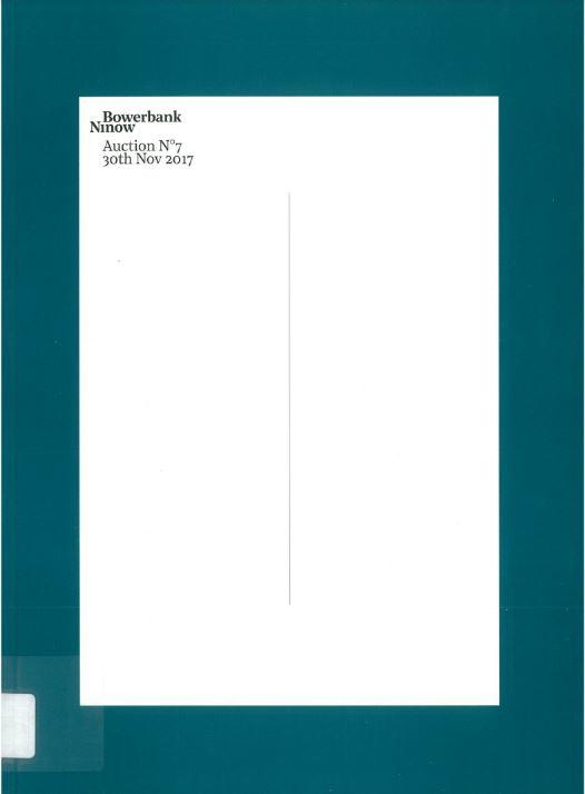 Bowerbank Ninow : auction no. 7, 30th November 2017 cover