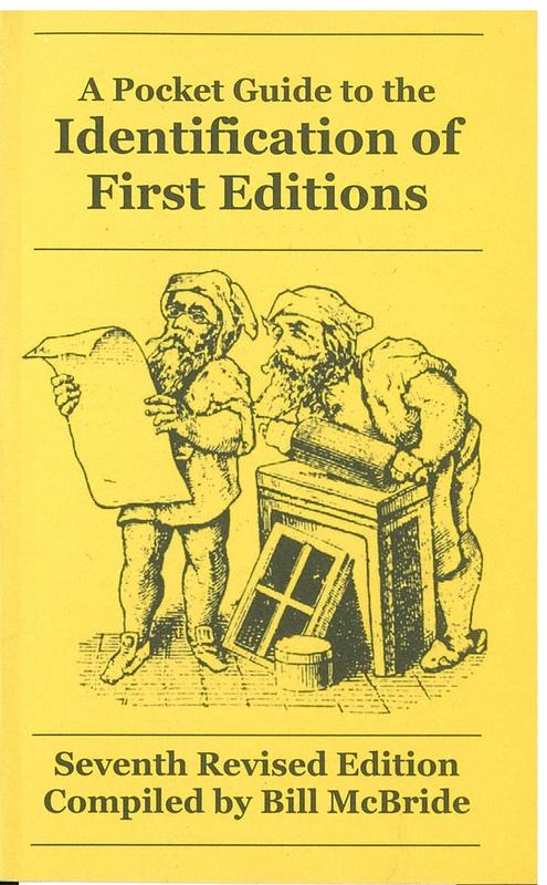 A pocket guide to the identification of first editions / compiled by Bill McBride cover