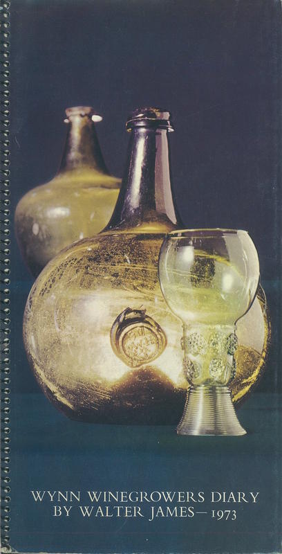 1973 Wynn winegrowers diary and cellar note book / by Walter James cover