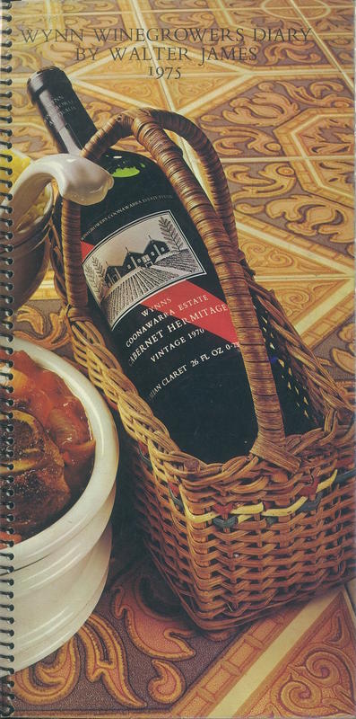 1975 Wynn winegrowers diary and cellar notebook / by Walter James cover