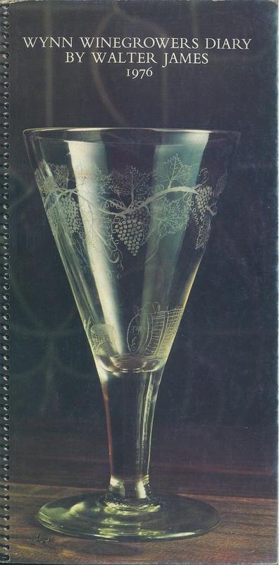 1976 Wynn winegrowers diary and cellar notebook / by Walter James cover
