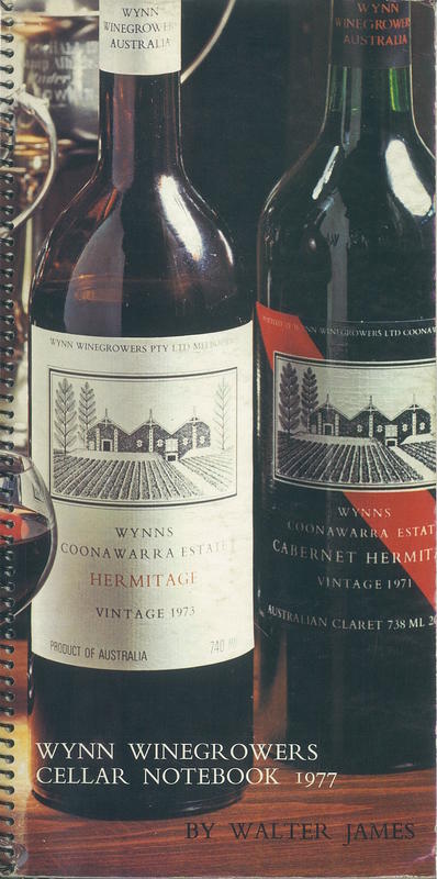 1977 Wynn winegrowers cellar notebook and diary / by Walter James cover