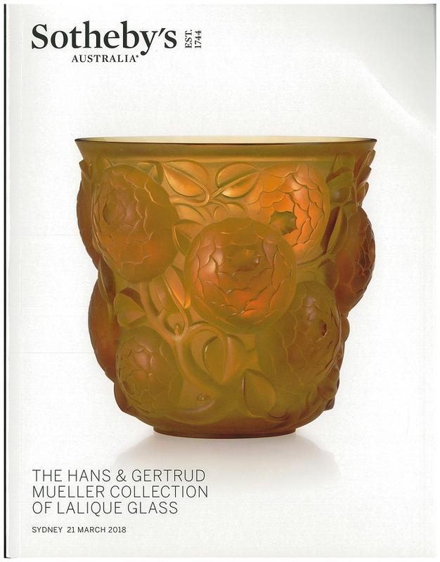 The Hans & Gertrud Mueller Collection of Lalique glass : auction in Sydney, 21 March 2018 / Sotheby's Australia cover