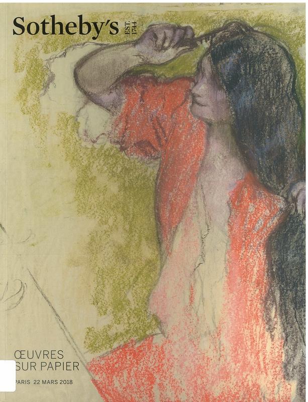 Oevres sur papier : vente a Paris, 22 Mars 2018 / Sotheby's cover