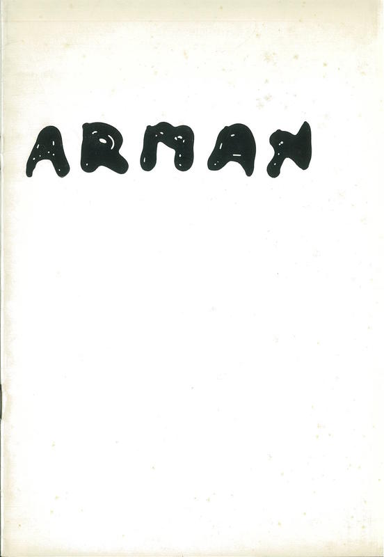 Arman / [texts by Otto Hahn, Pierre Restany, Michael Sonnabend] cover
