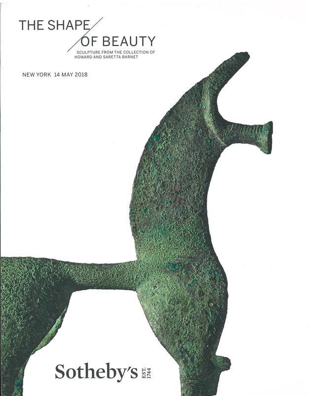 The shape of beauty : sculpture from the collection of Howard and Saretta Barnet : auction in New York, 14 May 2018 / Sotheby's cover