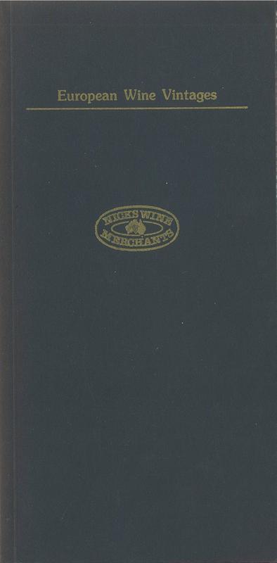 European wine vintages / compiled by Nick Chlebnikowski cover