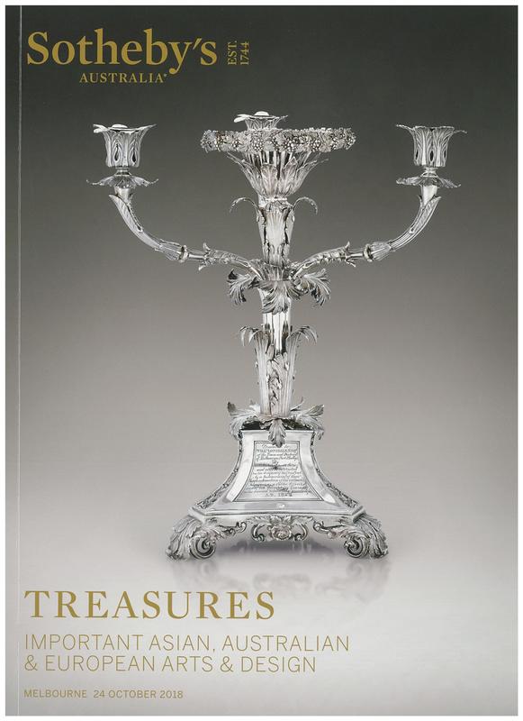 Treasures : important Asian, Australian and European arts & design : auction in Melbourne, 24 October 2018 / Sotheby's cover